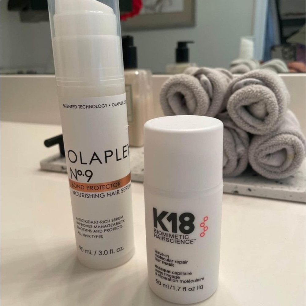 Olaplex and K18 hair products